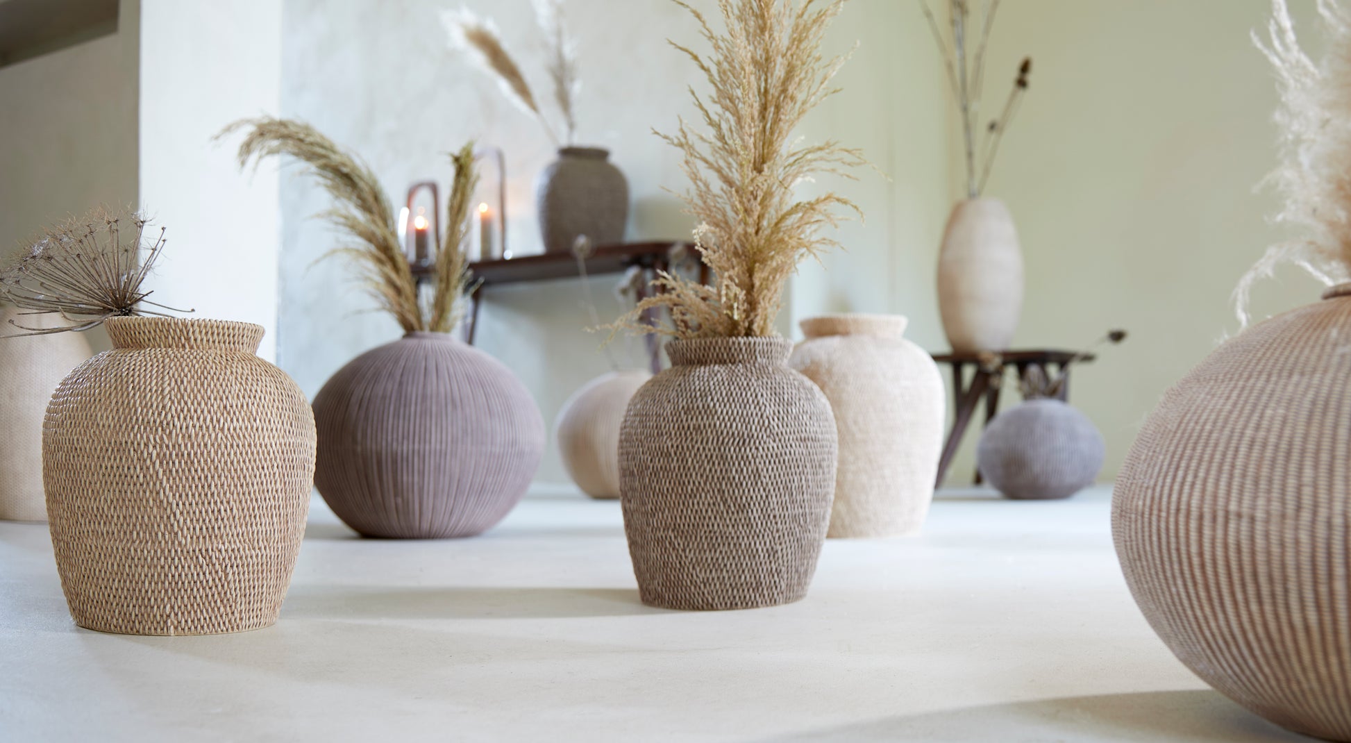 Vase déco Ø26x28 cm VENDIE brun