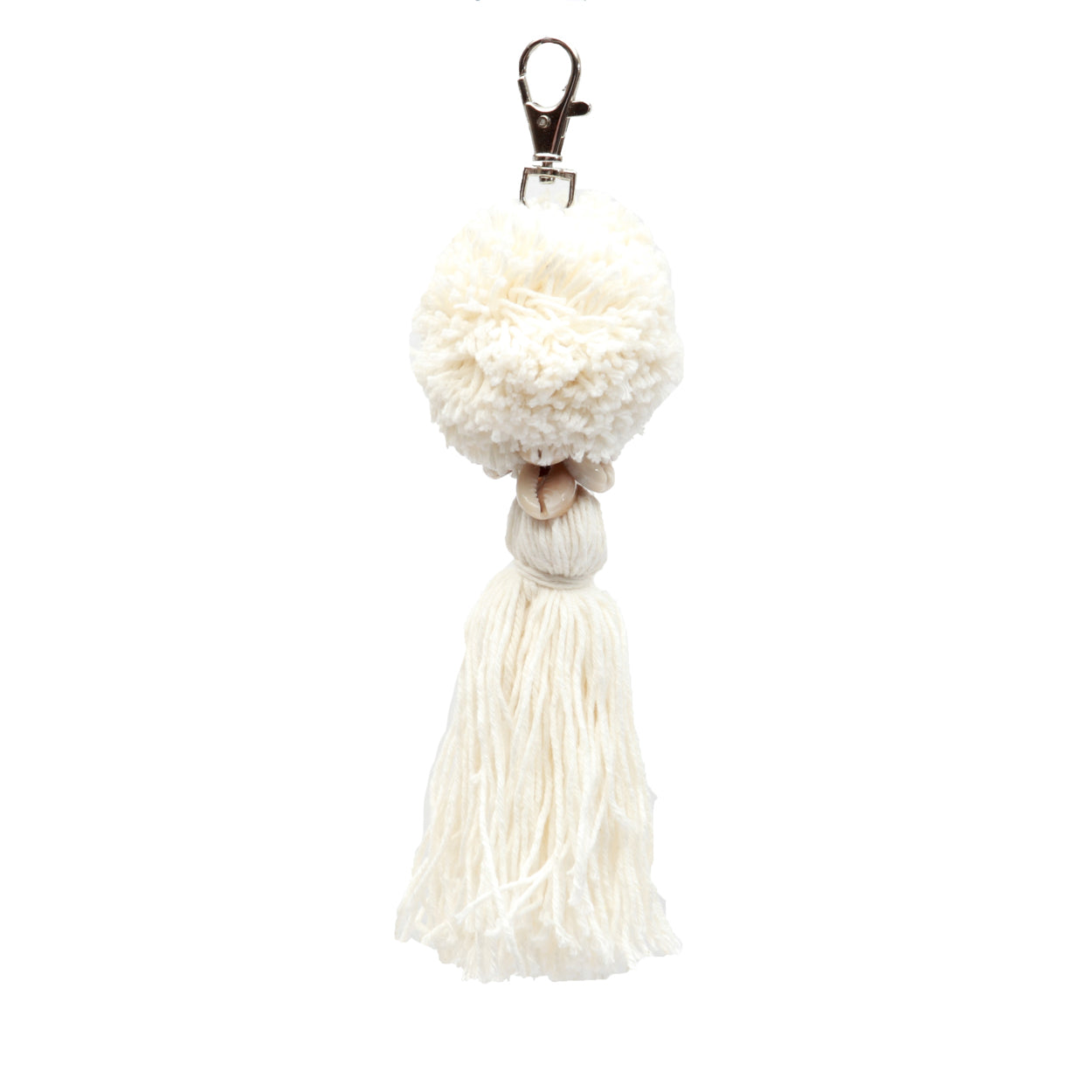 Le Porte-clés Pompom - Blanc