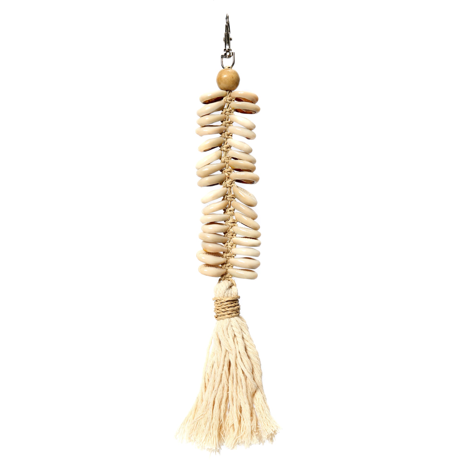 Le Porte-clés Macrame Fishbone - Crème