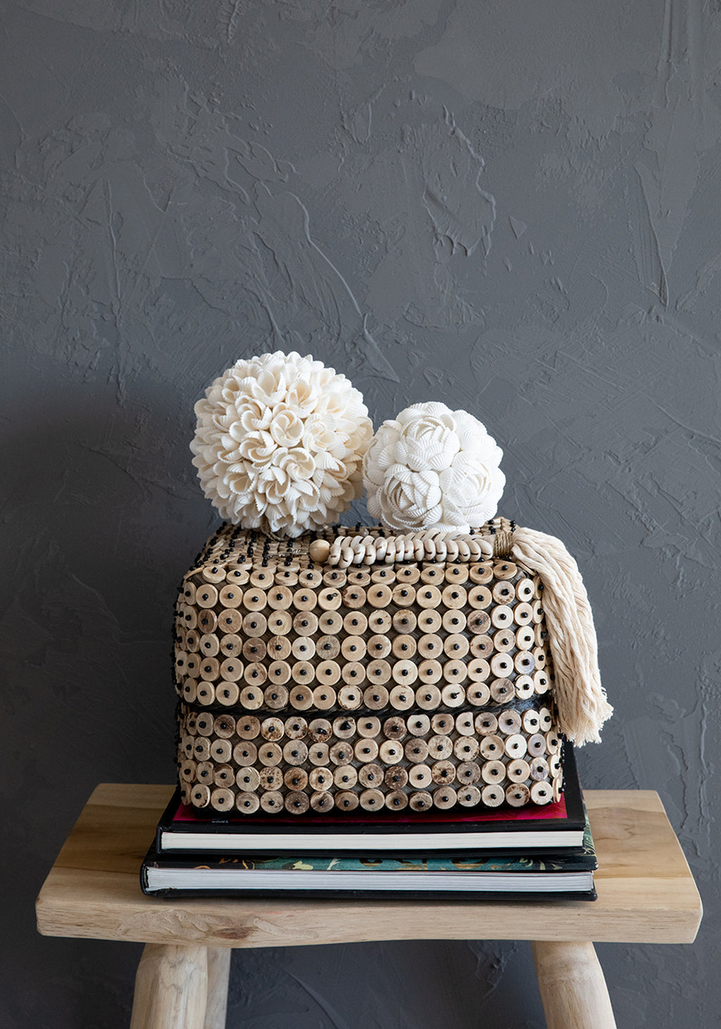 Le Porte-clés Macrame Fishbone - Crème