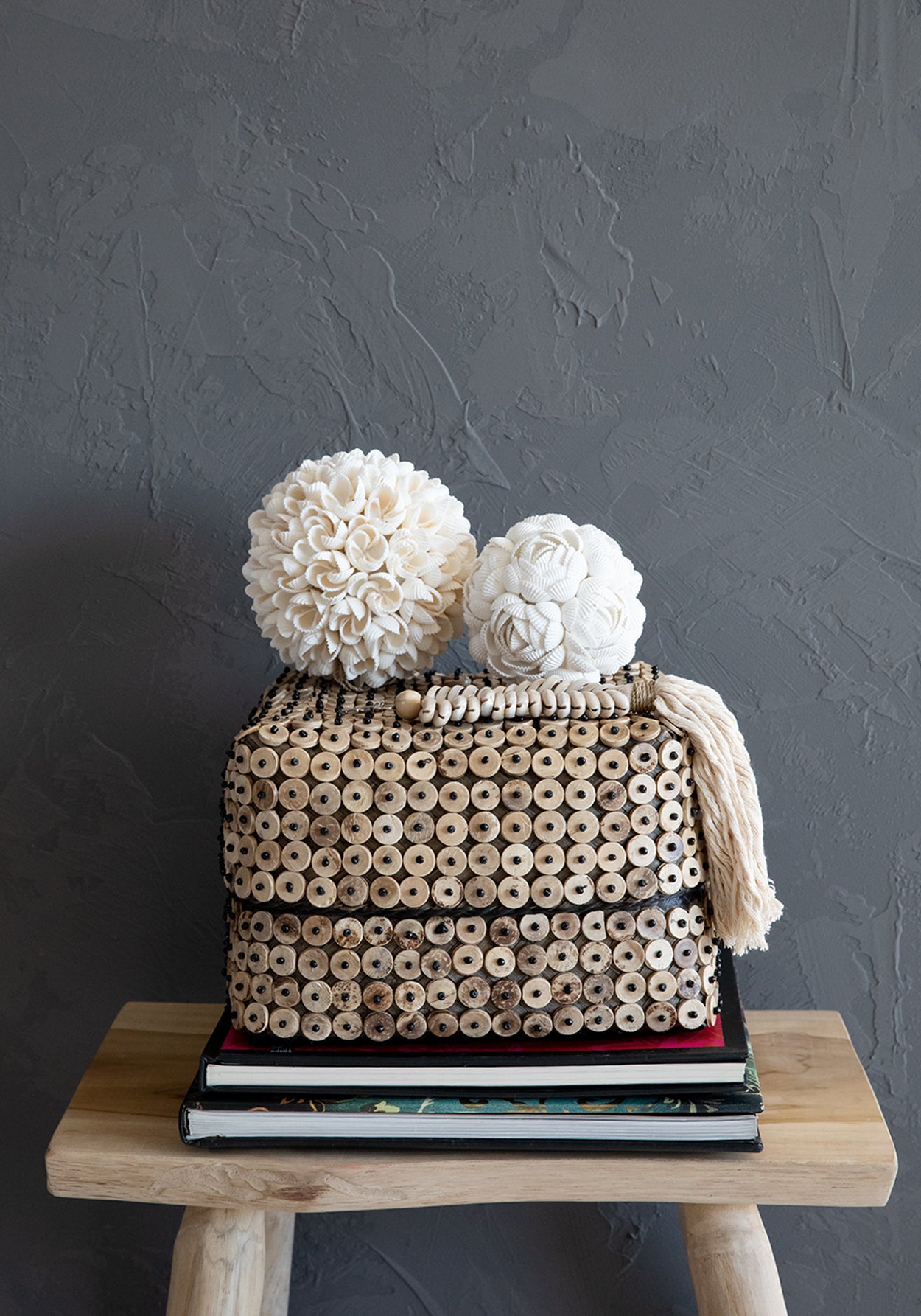 Le Porte-clés Macrame Fishbone - Crème