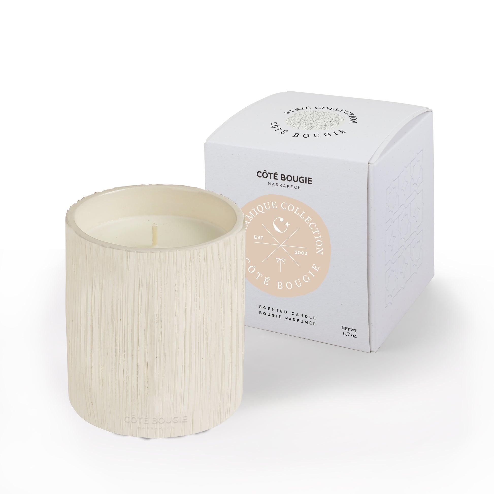 Striée blanche M - Senteur Fleur d'oranger